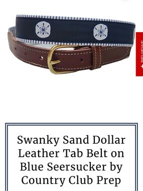 Country club prep swanky sand dollar belt. Size 36 and 38